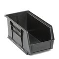 Global Industrial Hang & Stack Storage Bin, Plastic, 5 in H, Black 269682BK